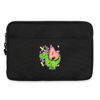 4 years old - 4th birthday with animal motif - Laptop bag 13" - black - Front