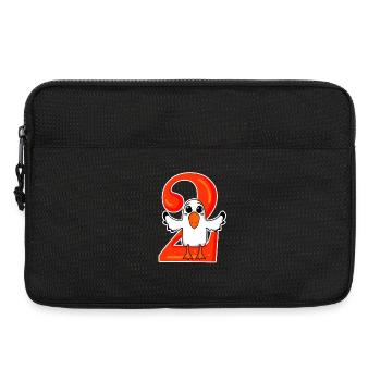 2 Jahre alt - 2. Geburtstag mit Tier Motiv - Laptoptasche 13" - Schwarz - Vorne