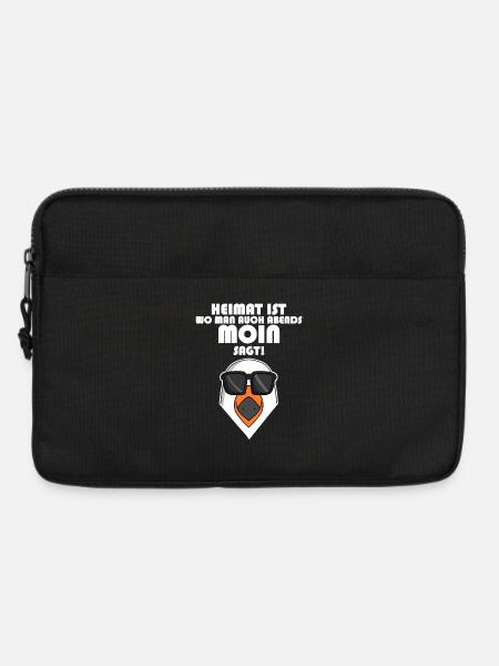 Plattdeutsch Spruch Moin Möwe Nordsee - Laptoptasche 13" - Schwarz
