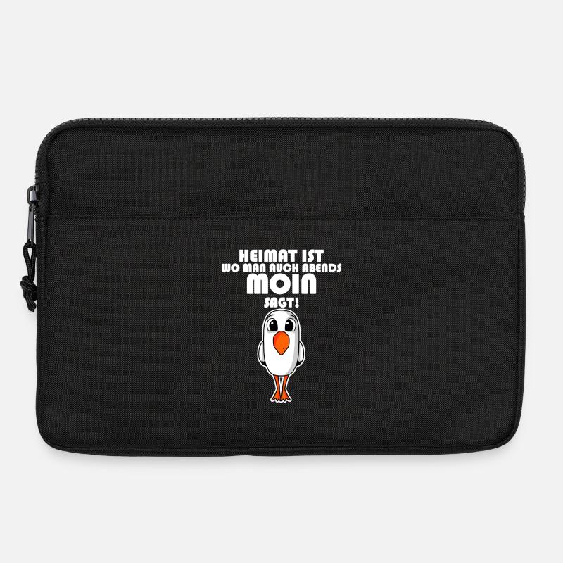 Nordsee Plattdeutsch Spruch Moin Möwe - Laptoptasche 13" - Schwarz