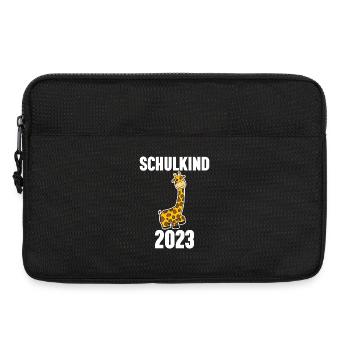 Schuldkind Einschulung Giraffe 2023 - Laptoptasche 13" - Schwarz - Vorne