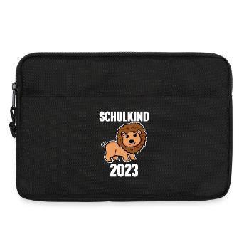 Schuldkind Einschulung Löwe 2023 - Laptoptasche 13" - Schwarz - Vorne