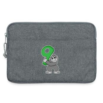 9 ans - 9e anniversaire avec motif animalier - Sacoche pour ordinateur portable 13 pouces - gris chiné - Devant
