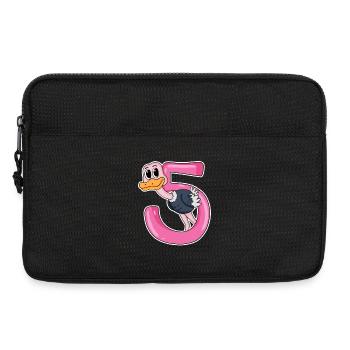 5 ans - 5e anniversaire avec motif animal - Sacoche pour ordinateur portable 13 pouces - noir - Devant