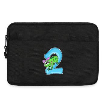 2 Jahre alt - 2. Geburtstag mit Tier Motiv - Laptoptasche 13" - Schwarz - Vorne