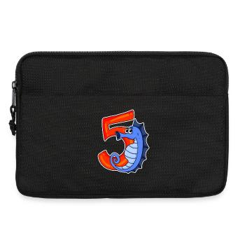 5 ans - 5e anniversaire avec motif animal - Sacoche pour ordinateur portable 13 pouces - noir - Devant