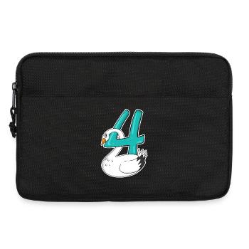 4 years old - 4th birthday with animal motif - Laptop bag 13" - black - Front
