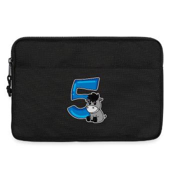5 Jahre alt - 5. Geburtstag mit Tier Motiv - Laptoptasche 13" - Schwarz - Vorne