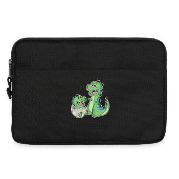 Dinosaure avec bébé dinosaure - Sacoche pour ordinateur portable 13 pouces - noir - Devant