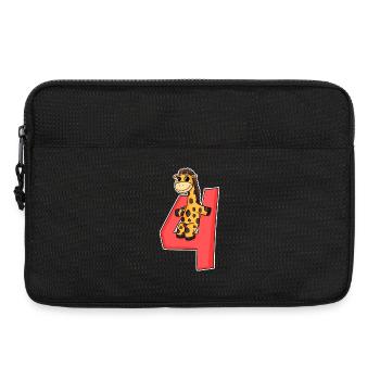 4 years old - 4th birthday with animal motif - Laptop bag 13" - black - Front