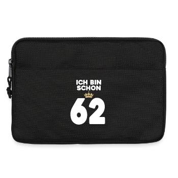 62. Geburtstag Geschenk - 62 Jahre mit Krone - Laptoptasche 13" - Schwarz - Vorne