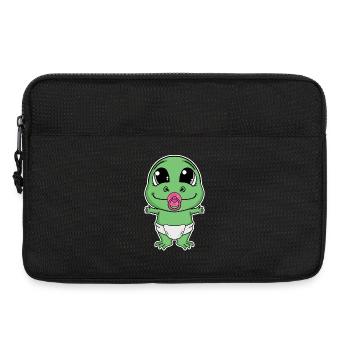 Dinosaur Green Baby - Laptop bag 13" - black - Front