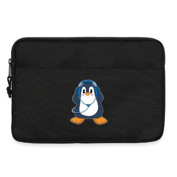 Musique Casque Penguin - Sacoche pour ordinateur portable 13 pouces - noir - Devant