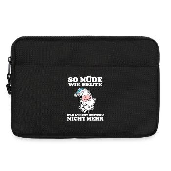Müde Spruch lustig Schlafen Ausschlafen Faul - Laptoptasche 13" - Schwarz - Vorne
