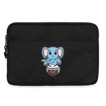 Motif de tambour d’éléphant - Sacoche pour ordinateur portable 13 pouces - noir - Devant