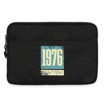 1976 Geboren Geburtstag Geburtsjahr - Laptoptasche 13" - Schwarz - Vorne