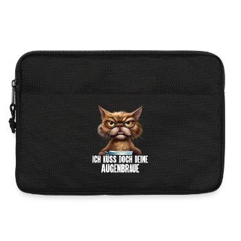 Katze Kaffee Lustige Sprüche - Laptoptasche 13" - Schwarz - Vorne