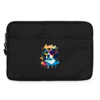 Colorful Cute dog with Sunglasses Animal Design - Laptoptasche 13" - Schwarz - Vorne