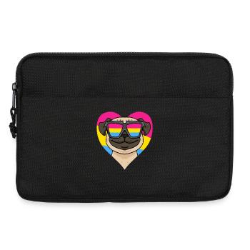 Pansexual Dog Pug Heart Cadeau - Sacoche pour ordinateur portable 13 pouces - noir - Devant