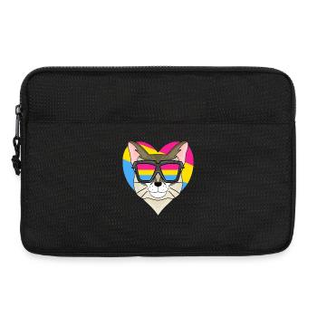 Pansexual Cat Singapura Heart Gift - Laptop bag 13" - black - Front