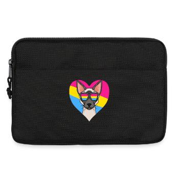 Pansexuell Katze Siamkatze Herz Geschenk - Laptoptasche 13" - Schwarz - Vorne