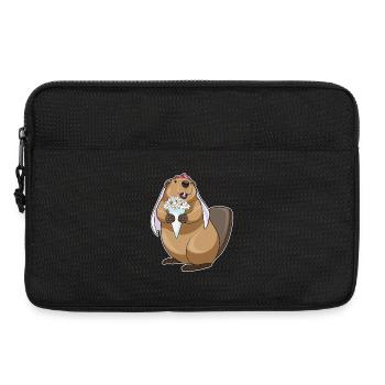 Biber Braut Blumen Hochzeit - Laptoptasche 13" - Schwarz - Vorne