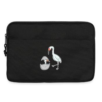 Cranes Family - Cranes with Baby - Laptop bag 13" - black - Front