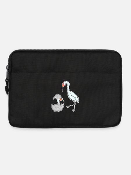 Kraniche Familie - Kraniche mit Baby - Laptoptasche 13" - Schwarz