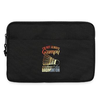 Joueur de badminton grincheux - Sacoche pour ordinateur portable 13 pouces - noir - Devant