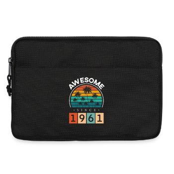 1961 Born Birthday Year of birth vintage - Laptop bag 13" - black - Front