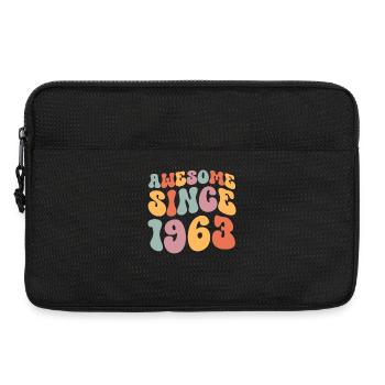 1963 Born birthday Groovy Vintage Retro - Laptop bag 13" - black - Front