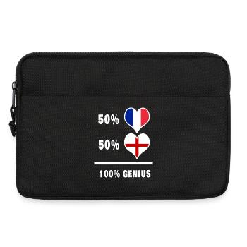 Angleterre et France Drapeaux 100% géniaux - Sacoche pour ordinateur portable 13 pouces - noir - Devant
