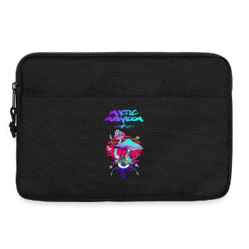 Coucher de soleil sur les champignons magiques - Sacoche pour ordinateur portable 13 pouces - noir - Devant