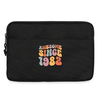 1982 Born birthday Groovy Vintage Retro - Laptop bag 13" - black - Front