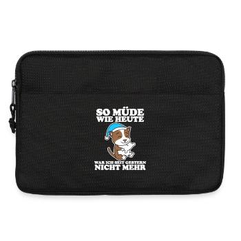 Müde Spruch lustig Schlafen Ausschlafen Faul - Laptoptasche 13" - Schwarz - Vorne