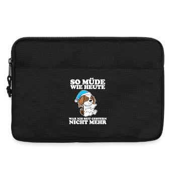 Müde Spruch lustig Schlafen Ausschlafen Faul - Laptoptasche 13" - Schwarz - Vorne