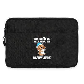 Müde Spruch lustig Schlafen Ausschlafen Faul - Laptoptasche 13" - Schwarz - Vorne
