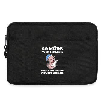 Müde Spruch lustig Schlafen Ausschlafen Faul - Laptoptasche 13" - Schwarz - Vorne