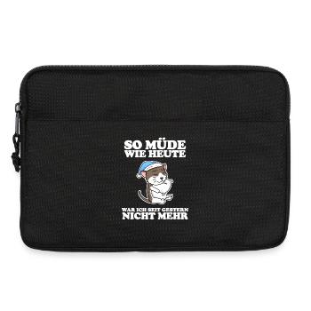 Müde Spruch lustig Schlafen Ausschlafen Faul - Laptoptasche 13" - Schwarz - Vorne