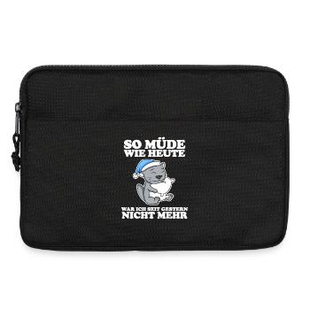 Müde Spruch lustig Schlafen Ausschlafen Faul - Laptoptasche 13" - Schwarz - Vorne