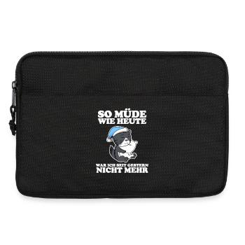 Müde Spruch lustig Schlafen Ausschlafen Faul - Laptoptasche 13" - Schwarz - Vorne