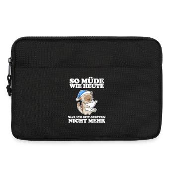 Müde Spruch lustig Schlafen Ausschlafen Faul - Laptoptasche 13" - Schwarz - Vorne