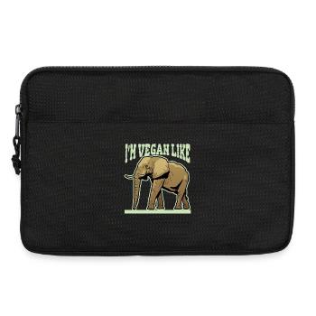 Je suis végétalien comme un éléphant - Végétarien végétalien - Sacoche pour ordinateur portable 13 pouces - noir - Devant