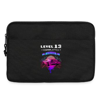 Level 13 completed 13.Geburtstag Retro Wave - Laptoptasche 13" - Schwarz - Vorne
