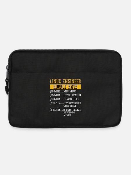Linux Engineer Stundensatz Mechaniker Arbeitsrate - Laptoptasche 13" - Schwarz