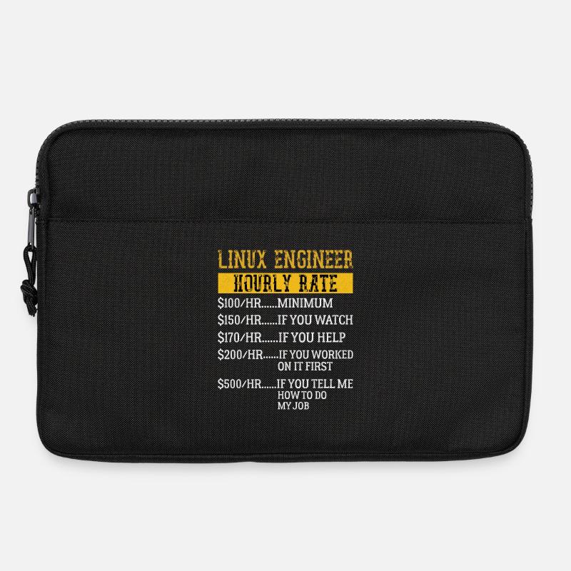 Linux Engineer Stundensatz Mechaniker Arbeitsrate - Laptoptasche 13" - Schwarz