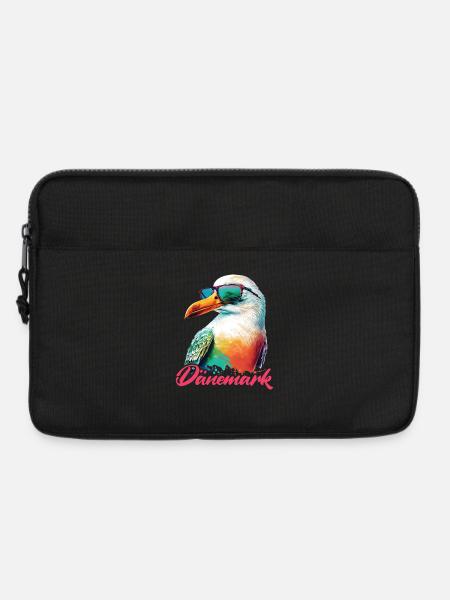 Dänemark Urlaub coole bunte Möwe mit Sonnenbrille - Laptoptasche 13" - Schwarz