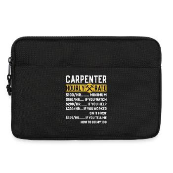 Vintage Carpenter Apparel Holzbearbeitung Stundensatz - Laptoptasche 13" - Schwarz - Vorne