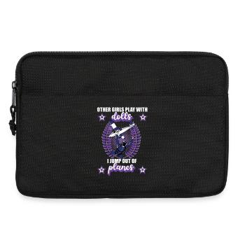 Parachutisme Tandem Jump Girl Cadeau - Sacoche pour ordinateur portable 13 pouces - noir - Devant