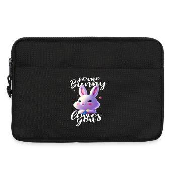 mignon lapin de Pâques vous aime - Sacoche pour ordinateur portable 13 pouces - noir - Devant